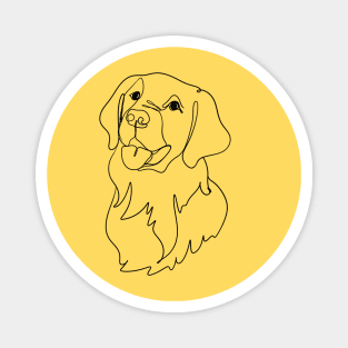 Golden retriever minimalist line art Magnet